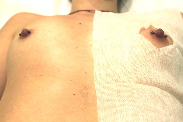 Female Nipple piercing 